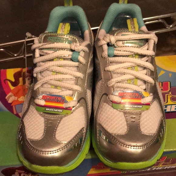 176 Skechers sporty shorty hi lites 80475L/SLLM LIME girls shoes size 11 12 13 1 - Picture 2 of 8